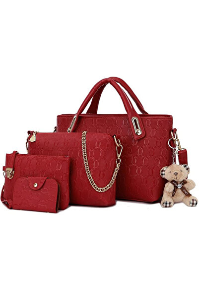 EHOME 4pcs Set Handbags for Women Shoulder Bag Purse Card Holder Shopper Tote Satchels