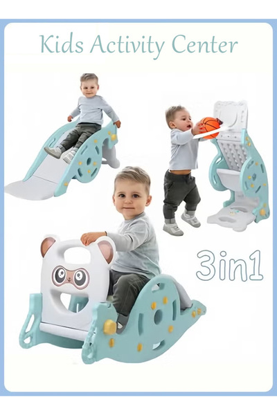 Generic 3-in-1 Toddler Slide and Swing Toy, Toddler Slide / Rocking Chair / Basketball Hoop