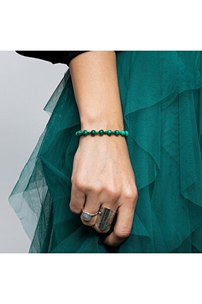 Ezera Brățară de damă, pietre semiprețioase malachit, 17-18 cm