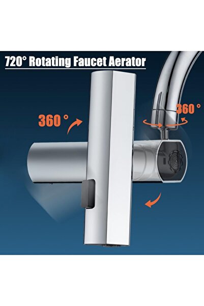 EXCEFORE Waterfall Kitchen Faucet Adapter - 360° Swivel Multifunctional Sink Sprayer