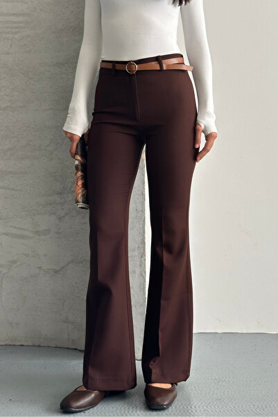 macharel jeans Women's High Waist Flared Belted Palazzo Pants