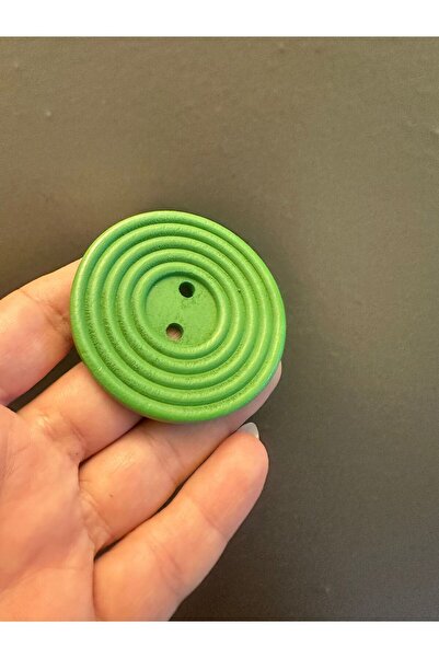 Gönülden Tasarım Wooden Single Button Diameter 6 cm Green