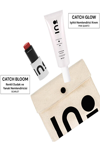 INO Beauty Color & Glow Catch Bloom Pocket Lip Cheek Stick Scarlet + Catch Gl...