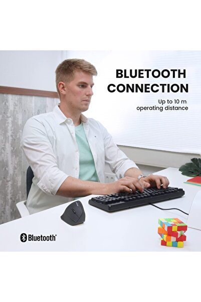 Perixx PERIMICE-804 Bluetooth Vertical Mouse - Black