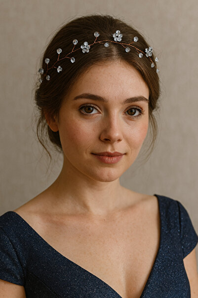 Pretty Kristal Dal Model 40 cm Saç Aksesuarı – Gelin & Nişan Tacı