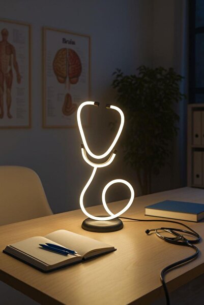 FERLUCE AVİZE LEDLİ ABAJUR STETESKOP DR SİYAH