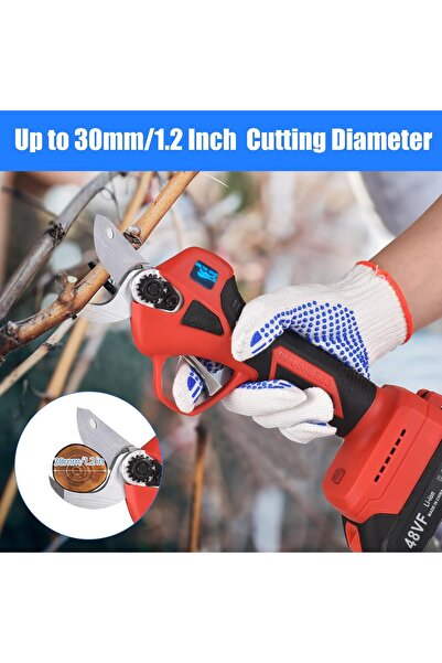 Generic 48V Electric Pruning Shears 2Pack Cordless Battery Powered Tree Pruner 30mm Cutting Blades