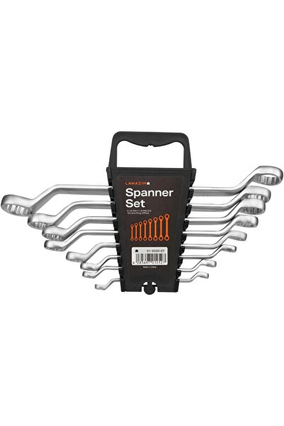 Lawazim Double Ring Offset Spanner Set, Silver, K10174