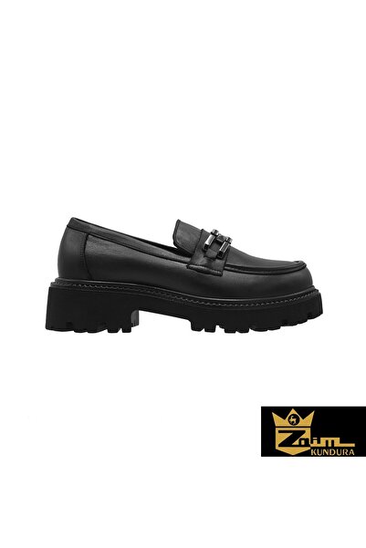 Zaim Kundura حذاء نسائي أسود من الجلد الطبيعي 505320568 -1