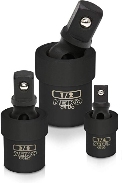 NEİKO 02486A Impact Universal Joint Swivel Socket Adapter Set - 3 Piece (1/4"...