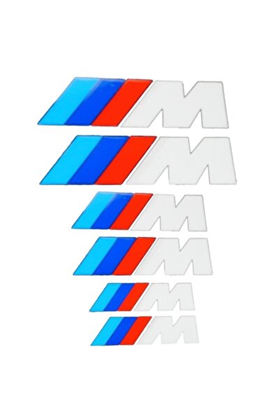 MAF Set de 6 autocolante BMW M pentru etriere, albe