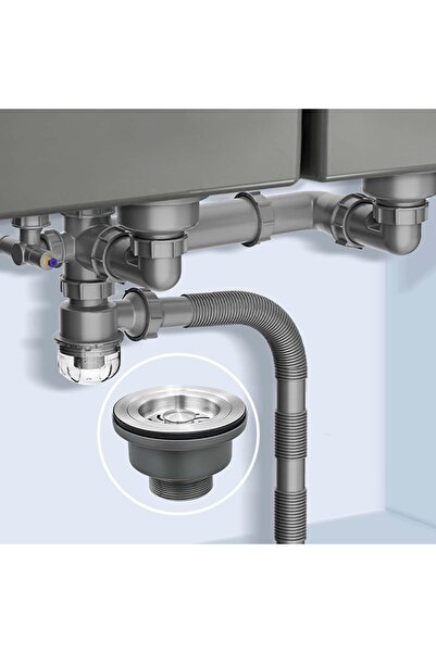 TERRIFI 304 Stainless Steel Kitchen Sink Drain Assembly Kit with Stopper - Durable Replacement Strainer Bask