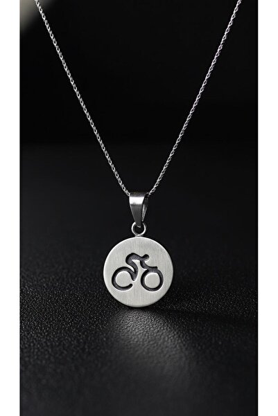 Nalia takı Bisiklet Madalyon Gümüş Kolye Ucu