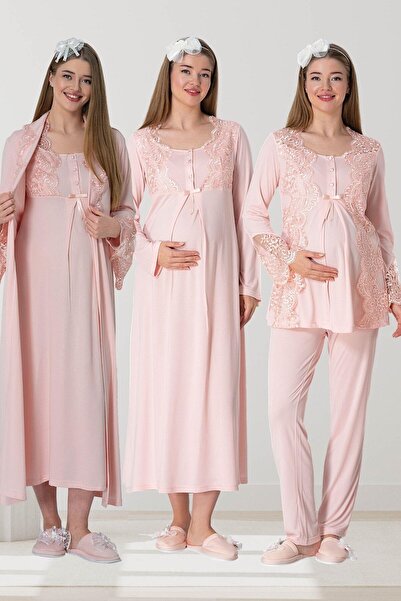 Mecit Lohusa Sabahlık Pijama Gecelik Takım