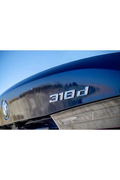 MAF Emblemă portbagaj spate pentru BMW 318d, argintie