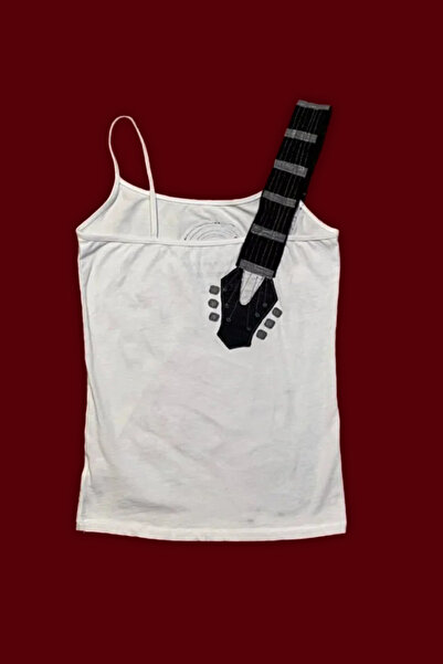 Karakedi Λευκό κορδόνι για κιθάρα Y2K με λουράκι