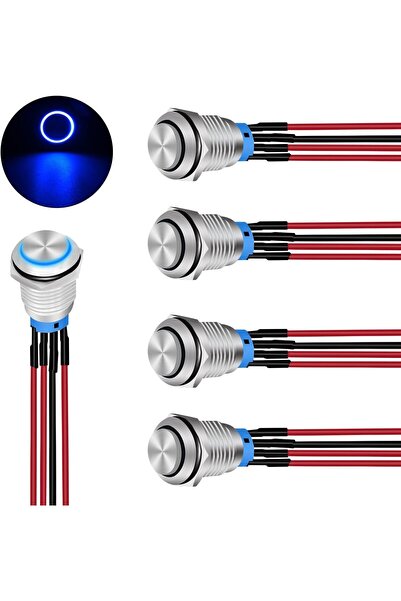 KASTWAVE مفتاح زر ضغط، 12 مم مع تسخير سلكي مسبق، من الفولاذ المقاوم للصدأ، مز...