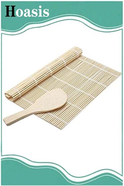 Generic New DIY Mould Roller Mat Rice Paddle Set Sushi Maker Kit Rice Roll Mold Kitchen 2pcs