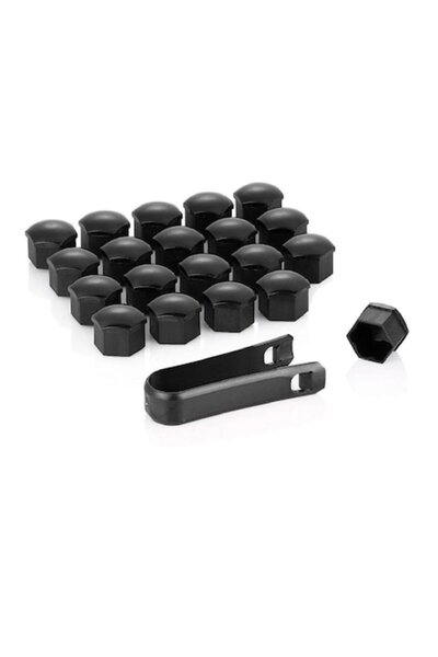 MAF Set de 20 capace de piulițe de 19 mm cu cheie de demontare, negre