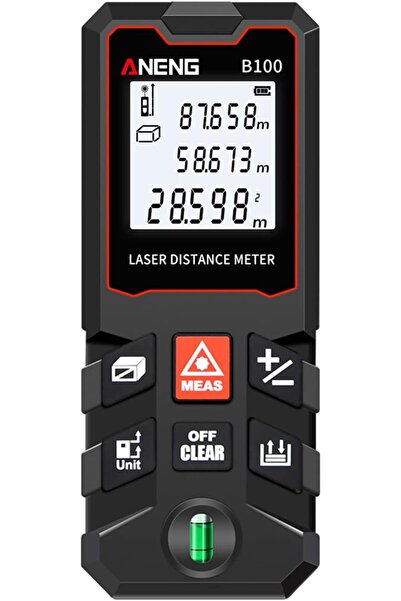 EACAM جهاز قياس المسافة بالليزر الرقمي LCD بمسافة 100 متر مع مستوى الفقاعة