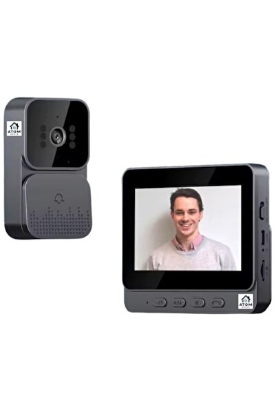 ATOM DEALS Video Doorbell, 4.3" IPS, 720P, 2-Way Audio, IR Night Vision, Bluetooth
