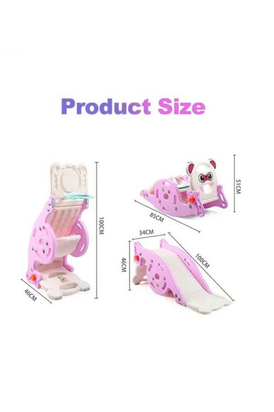 Generic 3-in-1 Toddler Slide and Swing Toy, Toddler Slide / Rocking Chair / Basketball Hoop