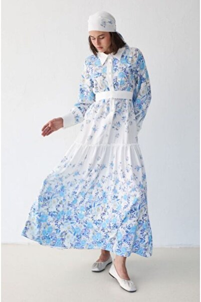 Thebomb Flower Stone Buttoned Shirt Dress