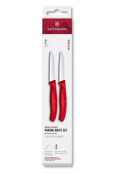 Victorinox 6.7491.2C1 Swiss Classic 2li Soyma Bıçağı Set, Kırmızı