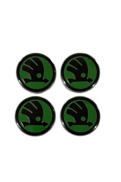MAF Set de 4 capace de jantă Skoda de 60 mm, verzi