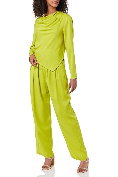 Terea Cataleya asymmetric blouse with Draped neckline, citronella, 2X
