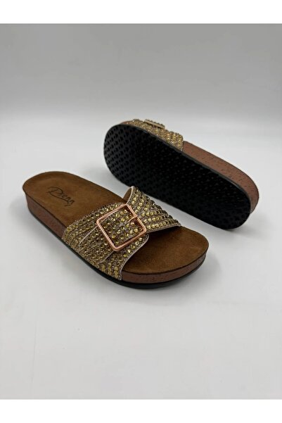 Pienn Anatomical Flexible Comfortable Stone Beaded Single Buckle Women's Slippers