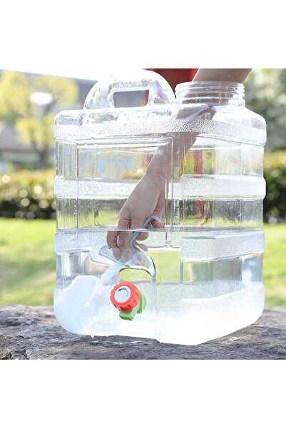Generic دلو خارجي سعة 12 لترًا، حاوية مياه محمولة آمنة على الطعام مع صنبور للتخييم والنزهات