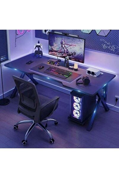DubaiGallery K-Shape Gaming Desk Computer Table Fixed Computer Study Desk for Electronic Games