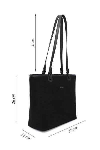 GÖNDERİ(R) Women's Black Suede Shoulder Bag