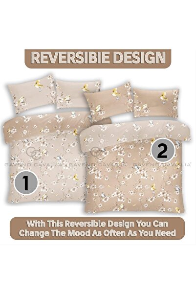 GC GAVENO CAVAILIA Single Duvet Cover Set | Flower Bedding & Linen Polycotton | Natural