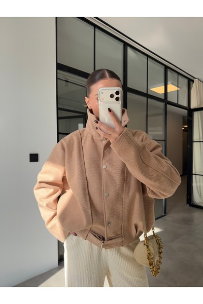 BB Bensu Buyruk Baliksirti Camel Patterned Jacket