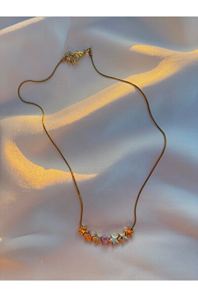 Eylülün Takısı Women's Gold Color Stone Star Necklace