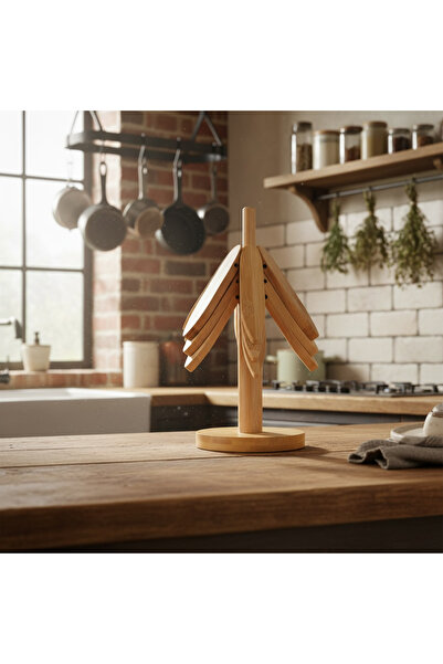 Rembox Decorative Bamboo Folding Trivet Set of 3 – Heat Resistant Wooden Trivet, Wood Look