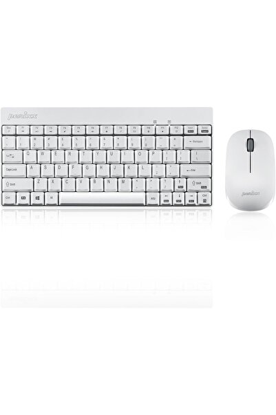 Perixx Periduo-712W Wireless Mini Keyboard and Mouse Set, White, US English Layout