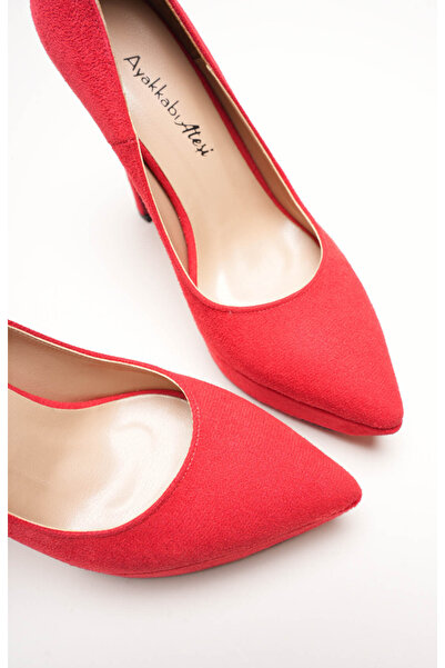 Ayakkabı Ateşi Women's Special Design Platform Shoes Siena Red Calf Suede