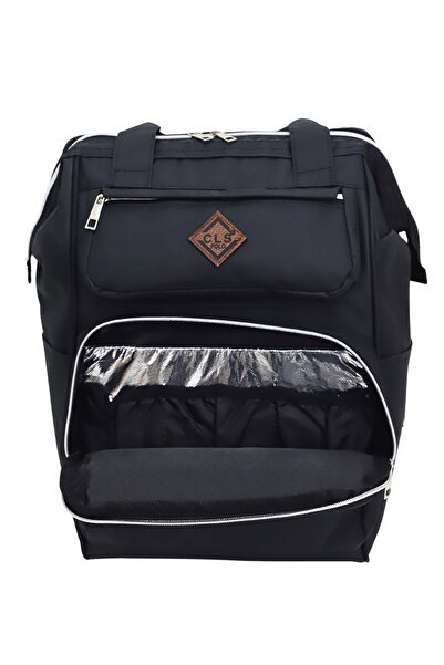 Probag Black Mother Baby Backpack with Thermal Compartment Large Volume Baby Care Bag Stroller Compatible