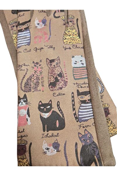 by Alexandra Vacarusi Women's gloves, cat pattern, fine