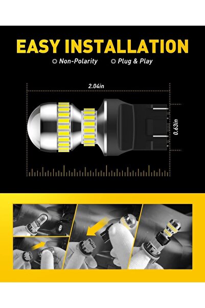 AZONEE لمبة ضوء خلفية LED، قطعتين T20 7440 7443 ضوء فرامل عكسي عالي السطوع