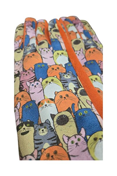 by Alexandra Vacarusi Women's gloves, fat cat pattern, pearlescent pattern, autumn winter gloves