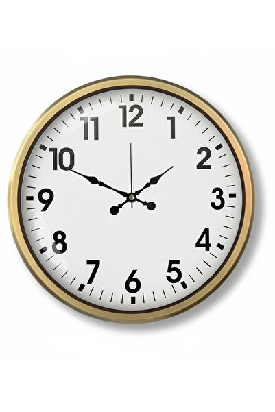 Butik Saati Metal Klasik Gold Eskitme Duvar Saati | 52 cm | Butik Saat