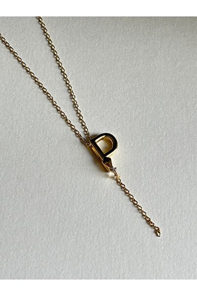 lotusbybuket قلادة VIP مصنوعة من الفولاذ بنسبة 100% على شكل حرف P ذهبية اللون...