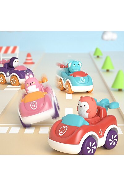 Ominii 8 Pcs Cute Cartoon Animal Pull-Back Inertia Car Kids Toy Kindergarten Activities Gifts