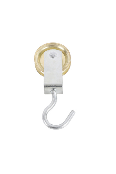Lawazim Single Pulley with Hook 40mm Gold - Grooved Wheel for Smooth Loading
