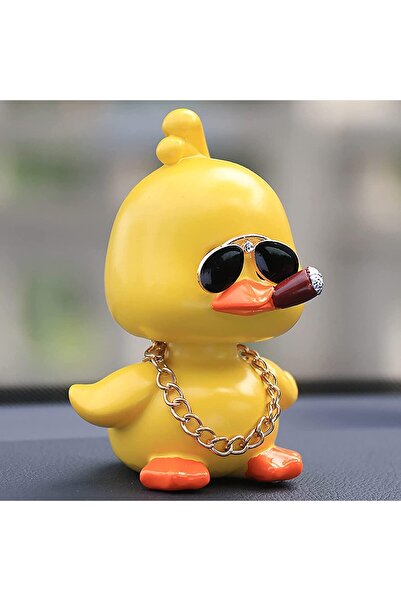 SYOSI Dashboard Decorations Duck - Cute Yellow Shaking Head Car Ornament