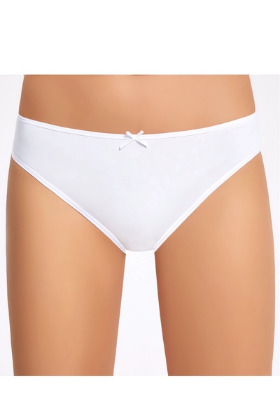 İlke 12 Pieces, Piped Women's Slip Panties, with Bow, 92% Cotton & 8% Lycra